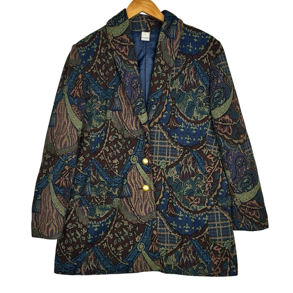 Vintage Units Limited Edition Tapestry Blazer Womens 2 Artsy Abstract Jacket USA